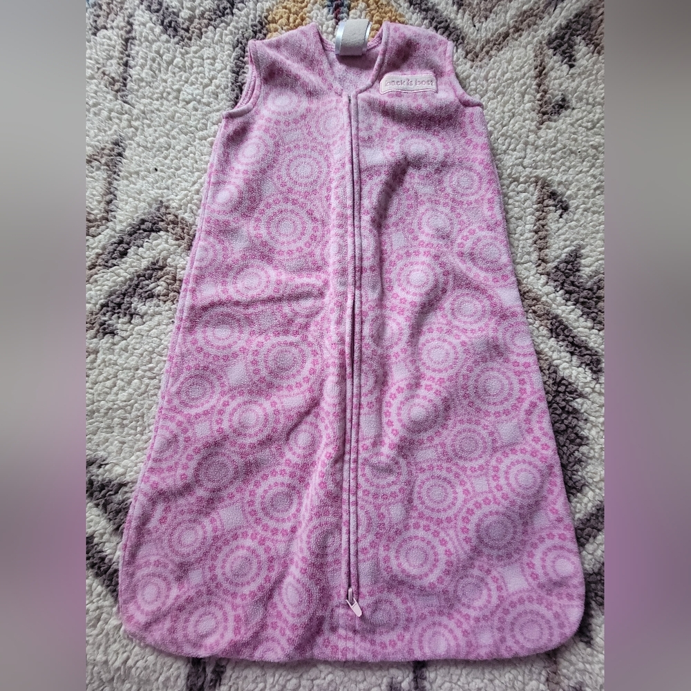 Halo sleepsack, pink swirls, zipper, size S